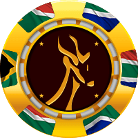 Springbok Casino's leaping springbok emblem on a gold casino chip